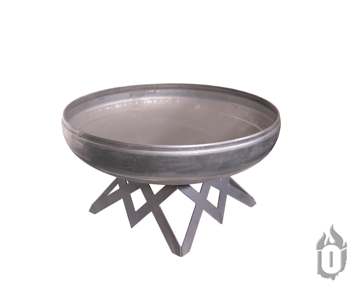 Ohio Flame “The Liberty” American Fire Pit — Heavy‑Gauge Carbon Steel with Natural Patina Finish & Liberty Angled Base (Made in USA)