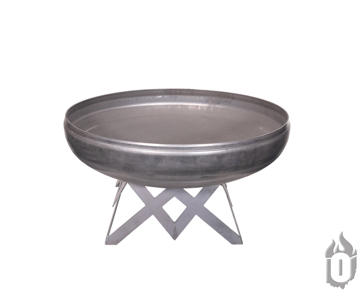 Ohio Flame “The Liberty” American Fire Pit — Heavy‑Gauge Carbon Steel with Natural Patina Finish & Liberty Angled Base (Made in USA)