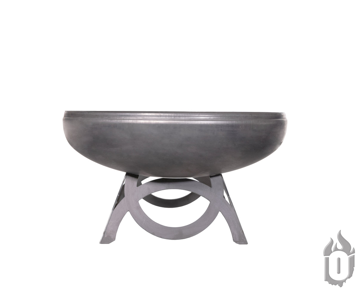 Ohio Flame “The Liberty” American Fire Pit — Heavy‑Gauge Carbon Steel with Natural Patina Finish & Liberty Curved Base (Made in USA)