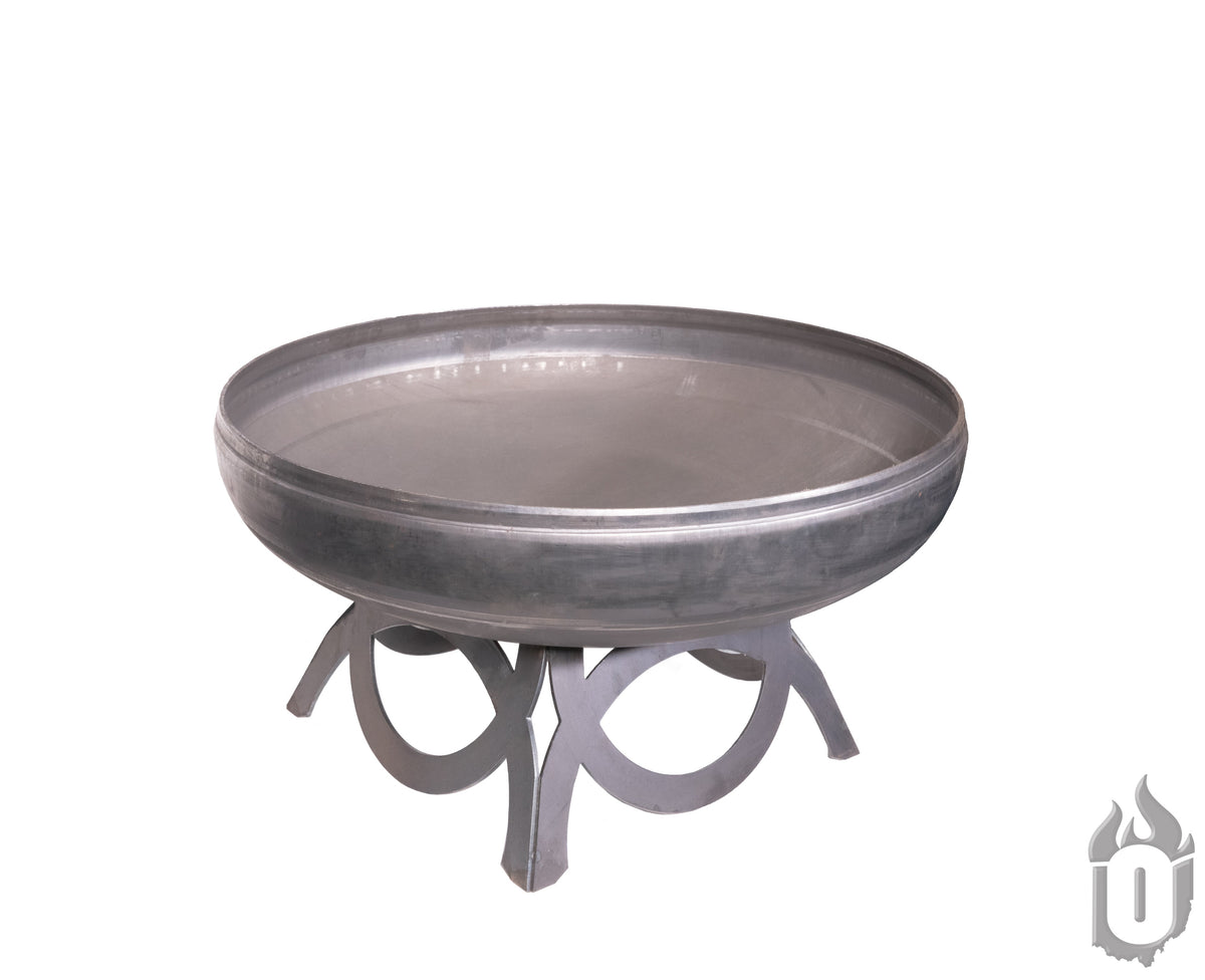 Ohio Flame “The Liberty” American Fire Pit — Heavy‑Gauge Carbon Steel with Natural Patina Finish & Liberty Curved Base (Made in USA)