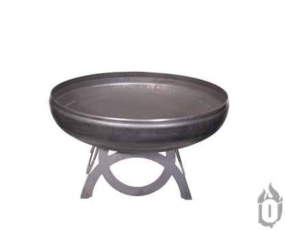 Ohio Flame “The Liberty” American Fire Pit — Heavy‑Gauge Carbon Steel with Natural Patina Finish & Liberty Curved Base (Made in USA)