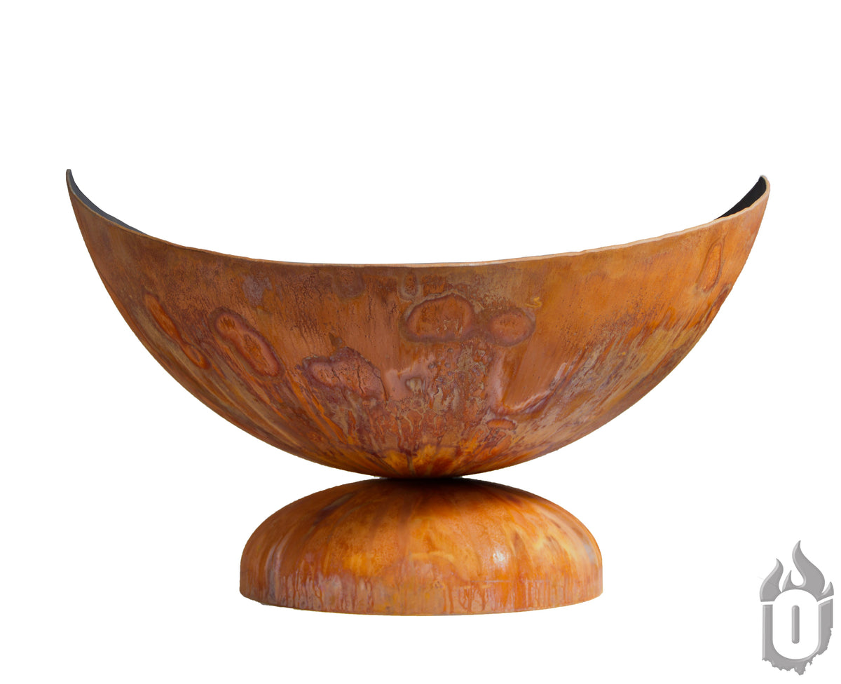 Ohio Flame “Lunar” Artisan Fire Bowl — Handcrafted Carbon Steel with Patina Finish (Made in USA)