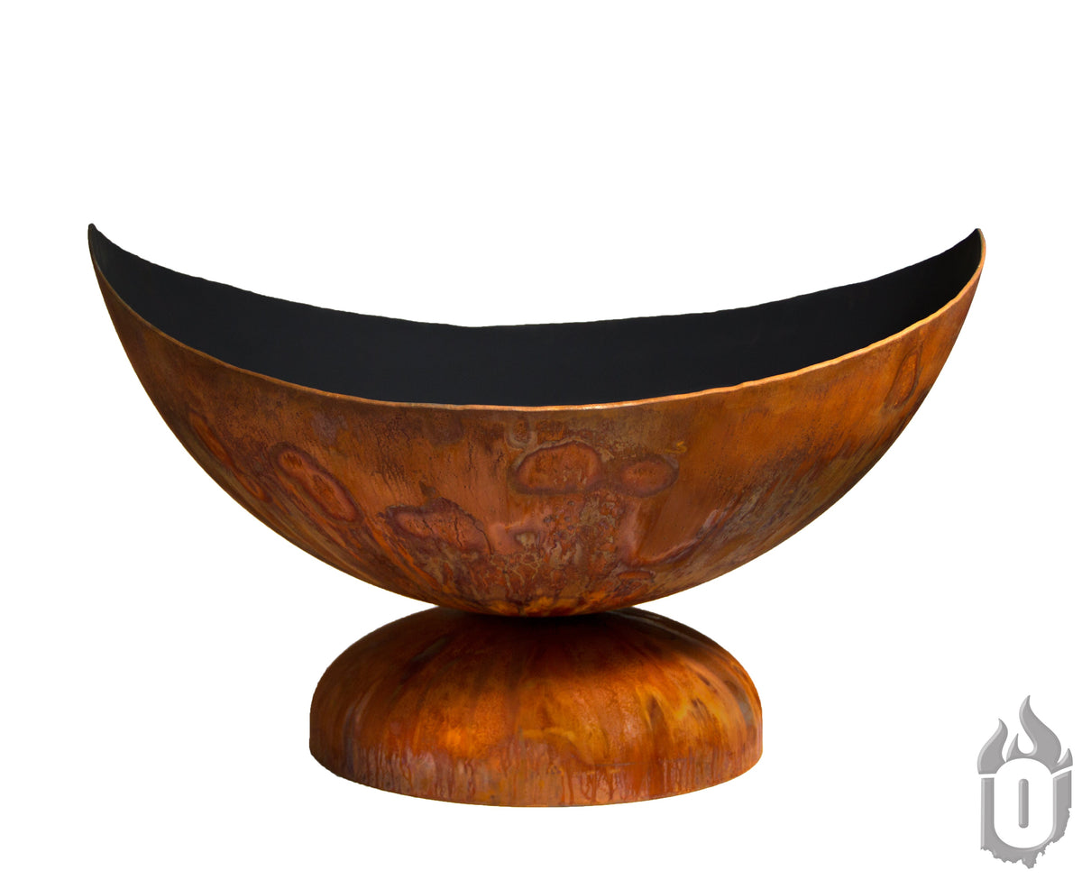 Ohio Flame “Lunar” Artisan Fire Bowl — Handcrafted Carbon Steel with Patina Finish (Made in USA)