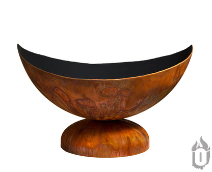 Ohio Flame “Lunar” Artisan Fire Bowl — Handcrafted Carbon Steel with Patina Finish (Made in USA)