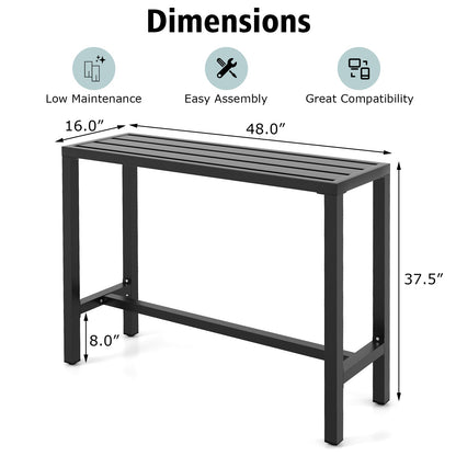 48/55" Outdoor Bar Table – Waterproof Top & Heavy‑Duty Metal Frame