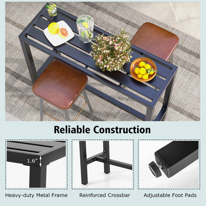 48/55" Outdoor Bar Table – Waterproof Top & Heavy‑Duty Metal Frame