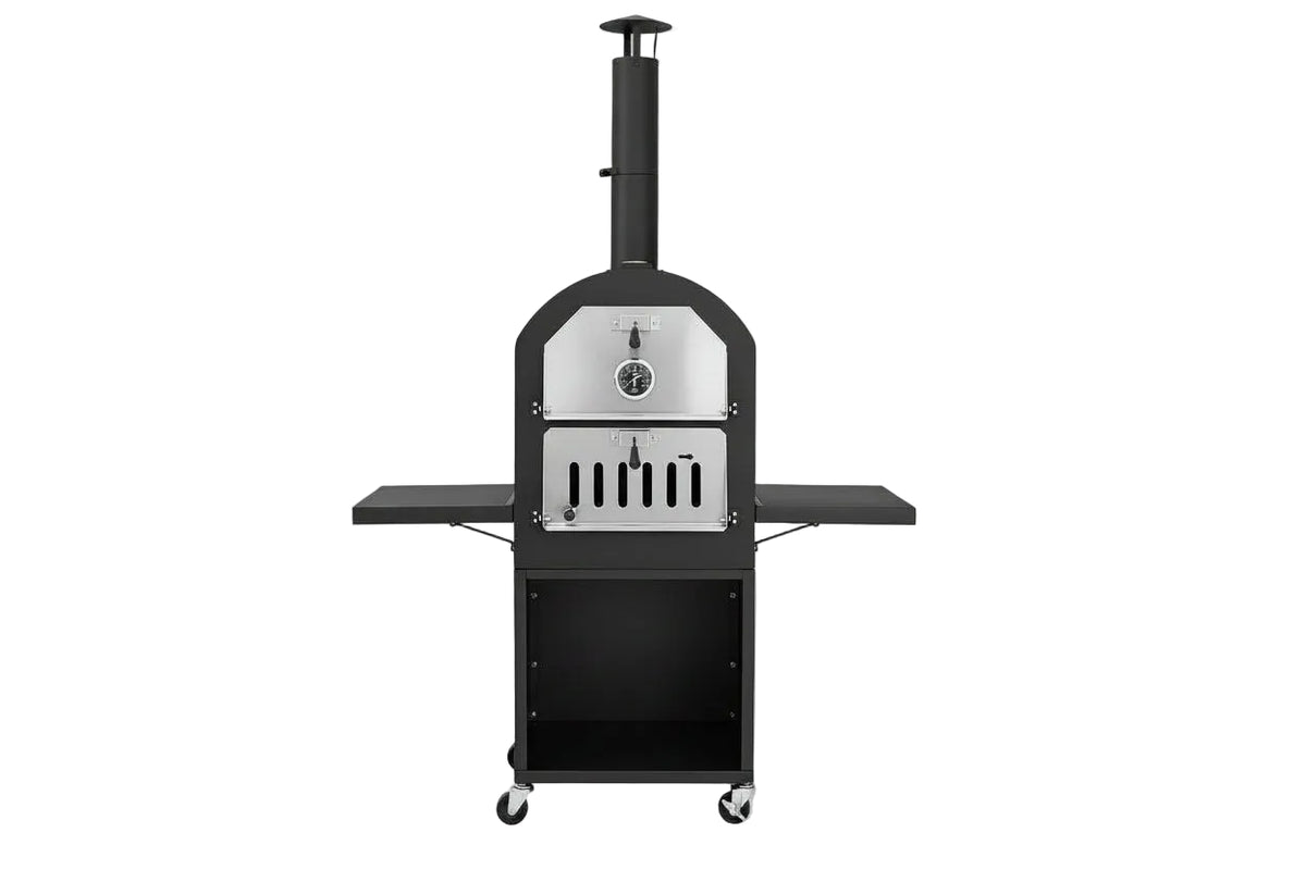 Outdoor Pizza Oven — Built‑In Thermometer, Grill Racks & Protective Cover