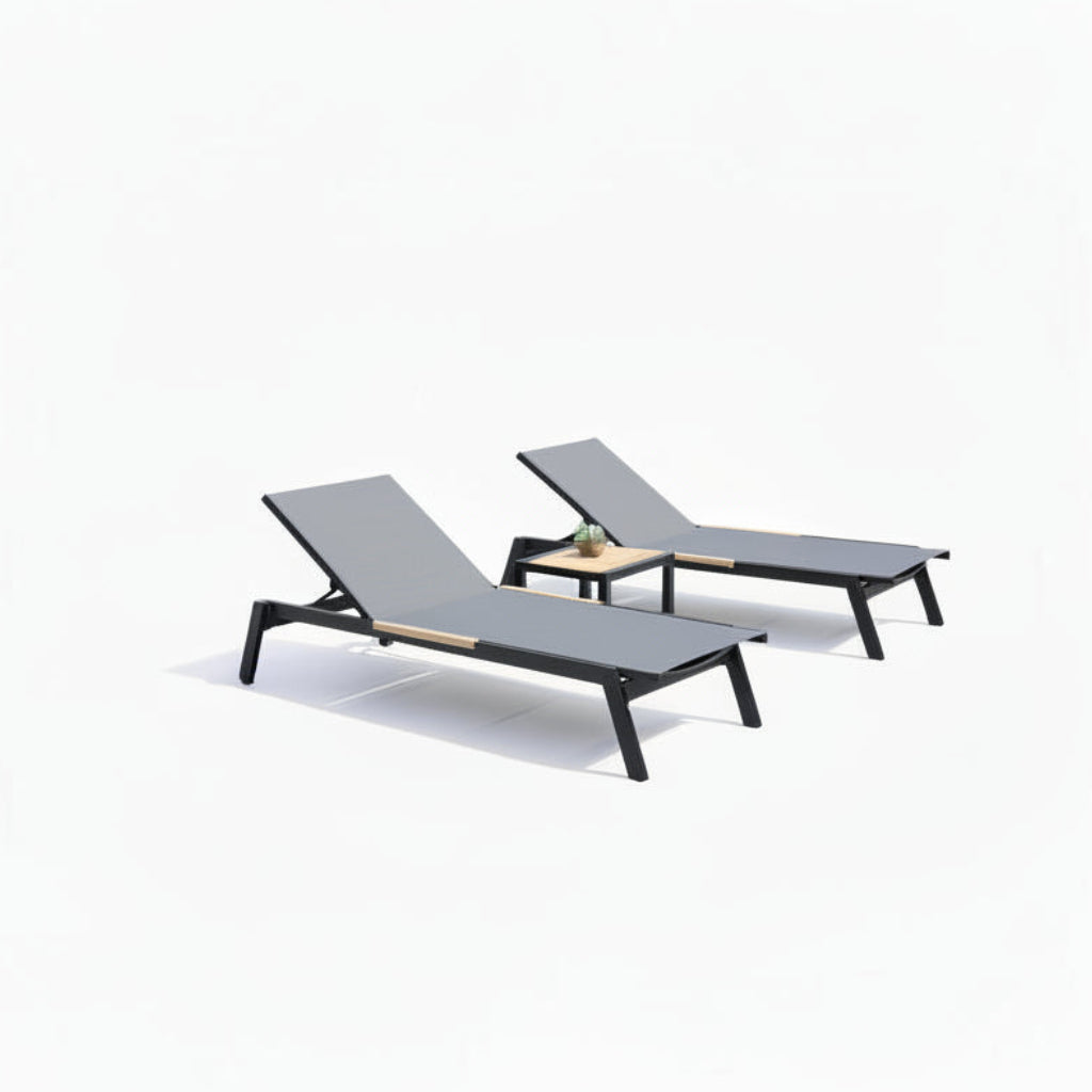 Panama Dark Duo Coffee Set & Sun Loungers - 3pc