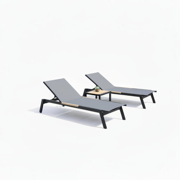 Panama Dark Duo Coffee Set & Sun Loungers - 3pc