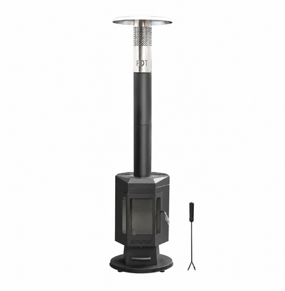 80" Premium Wood Pellet Patio Heater with Glass Window