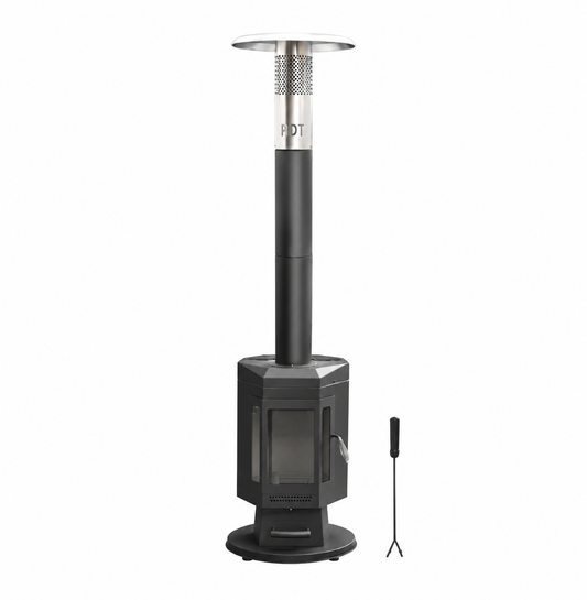 80" Premium Wood Pellet Patio Heater with Glass Window