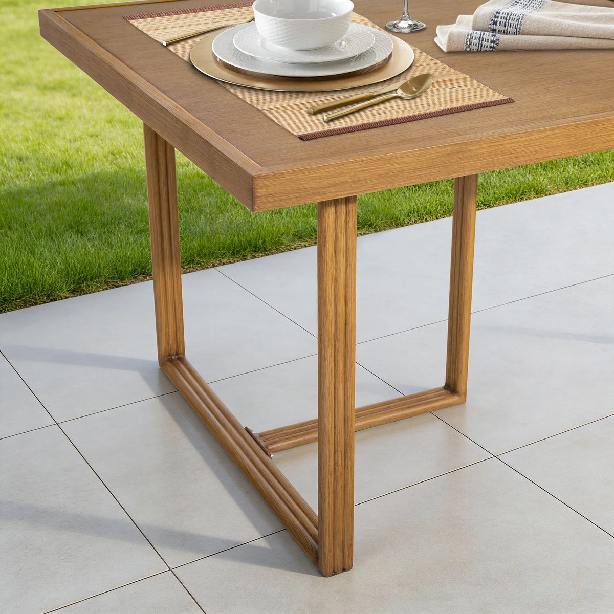 Arcadia Weather-Resistant Outdoor 84"L Dining Table and 6 Armchairs