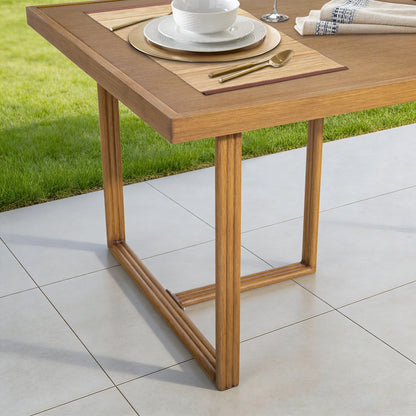 Arcadia 6 Person Patio Aluminum Rectangular Dining Set
