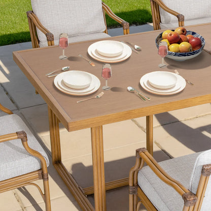 Arcadia Weather-Resistant Outdoor 84"L Dining Table and 6 Armchairs