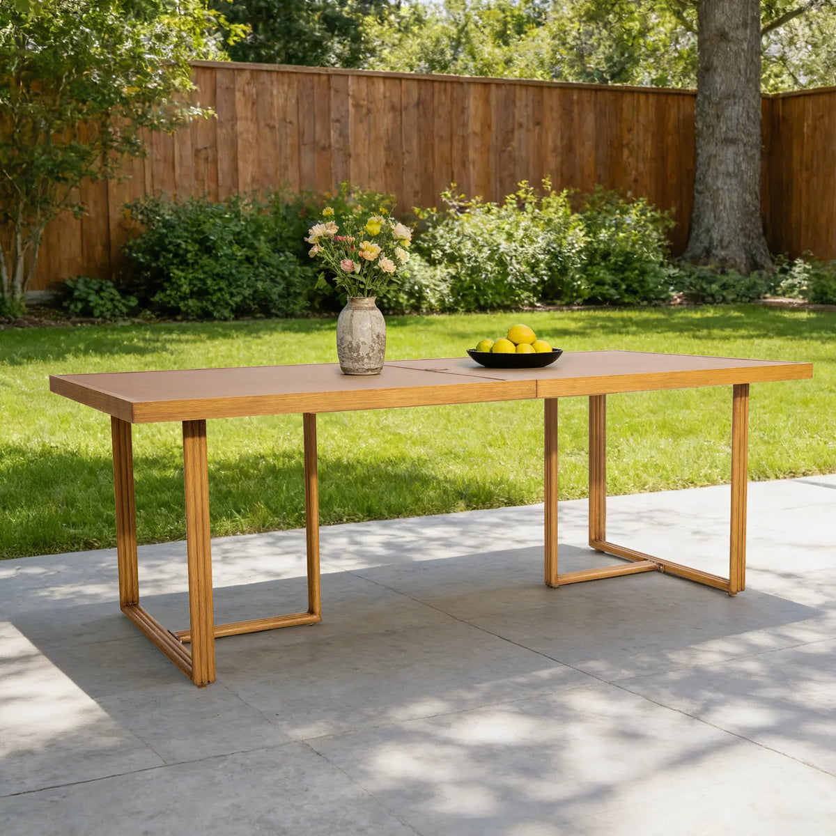 Arcadia Weather-Resistant Outdoor 84"L Dining Table and 6 Armchairs