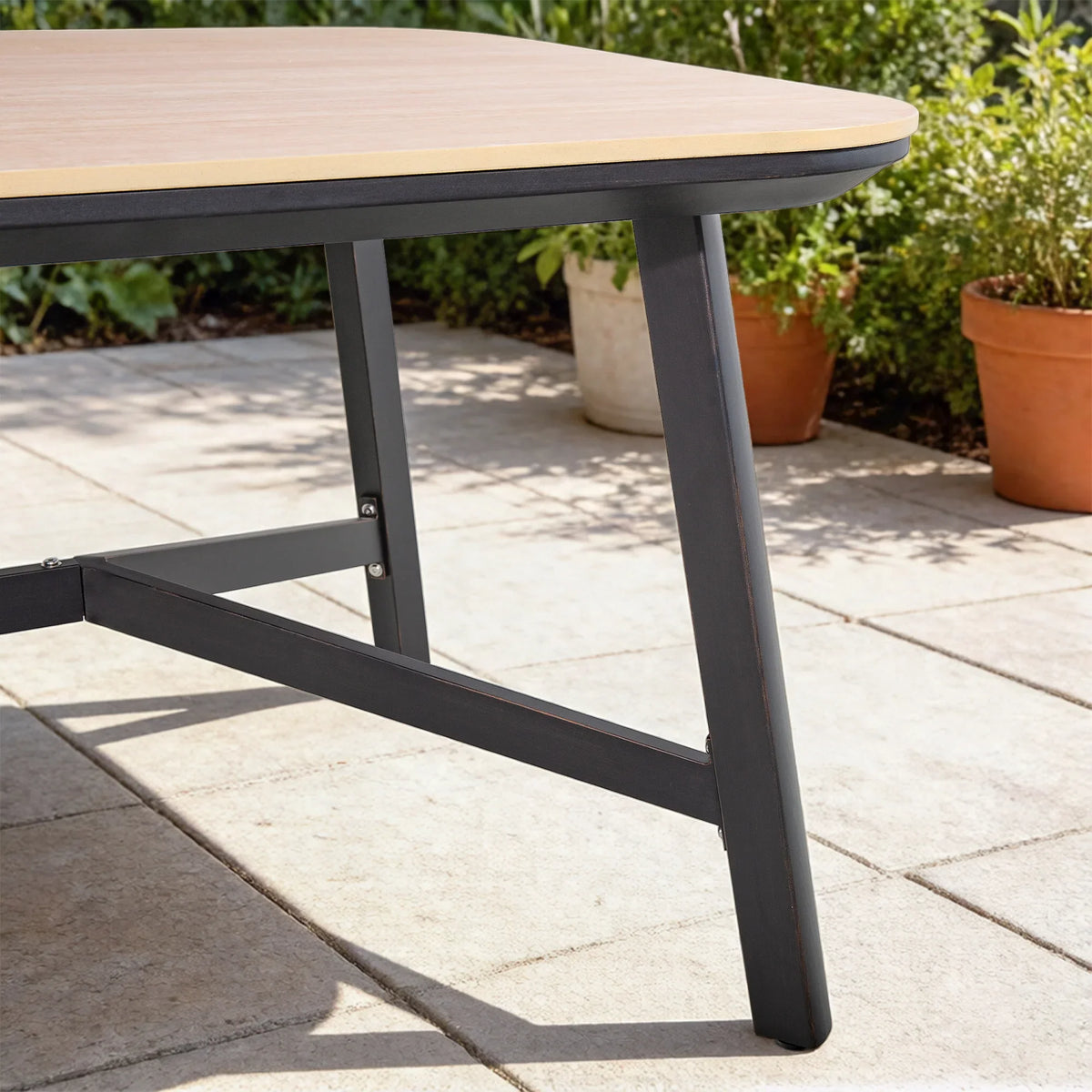Asheville Patio Rectangular Dining Table and 6 Swivel Chairs