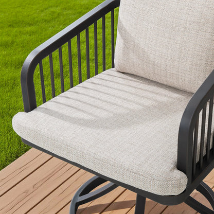 Asheville Patio Rectangular Dining Table and 6 Swivel Chairs
