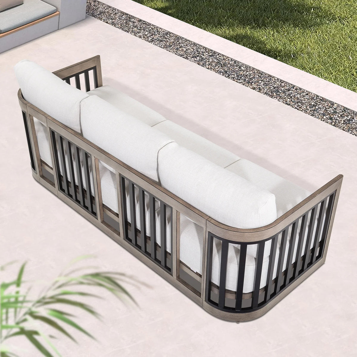 Sereno 6-Piece Swivel Aluminum Patio Conversation Set with Ottoman