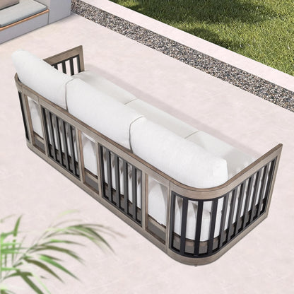 Sereno 6-Piece Swivel Aluminum Patio Conversation Set with Ottoman