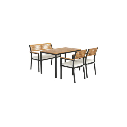 4-Piece Patio Furniture Set Outdoor Dining Chair Set-White