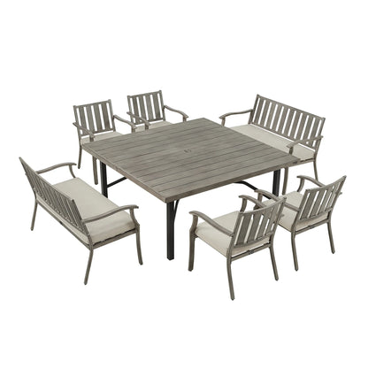 Azur Outdoor Square Dining Table Set For 8-Person With Sunbrella® Cushions