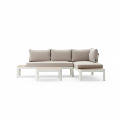 Portals Teak and Aluminum Modular Sofa 3pc Set