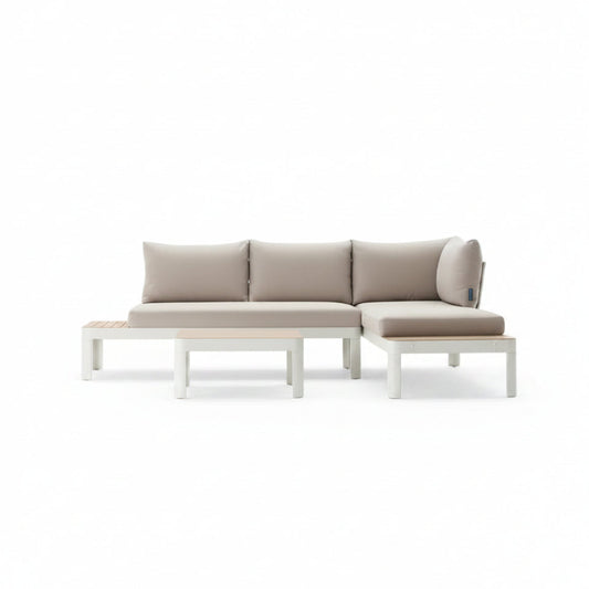 Portals Teak and Aluminum Modular Sofa 3pc Set