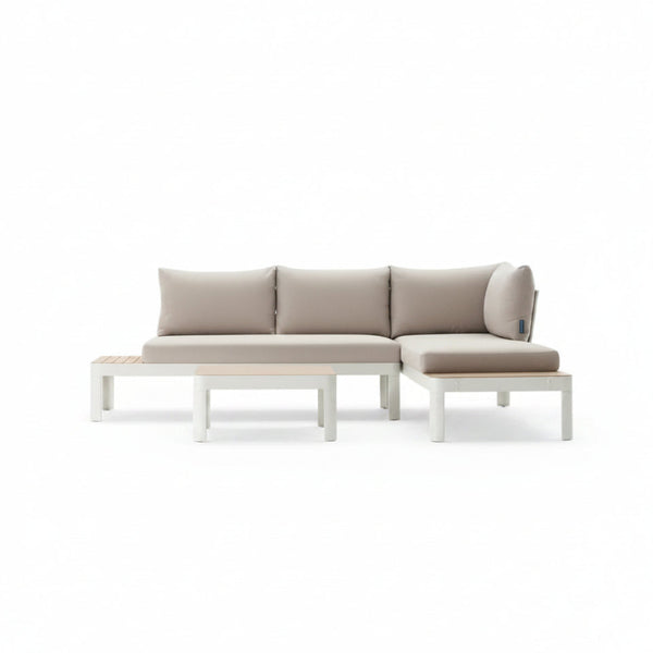 Portals Teak and Aluminum Modular Sofa 3pc Set