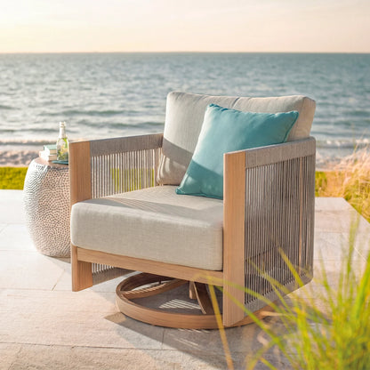 Positano 5-Piece Swivel Patio Conversation Set with Sunbrella® Cushions