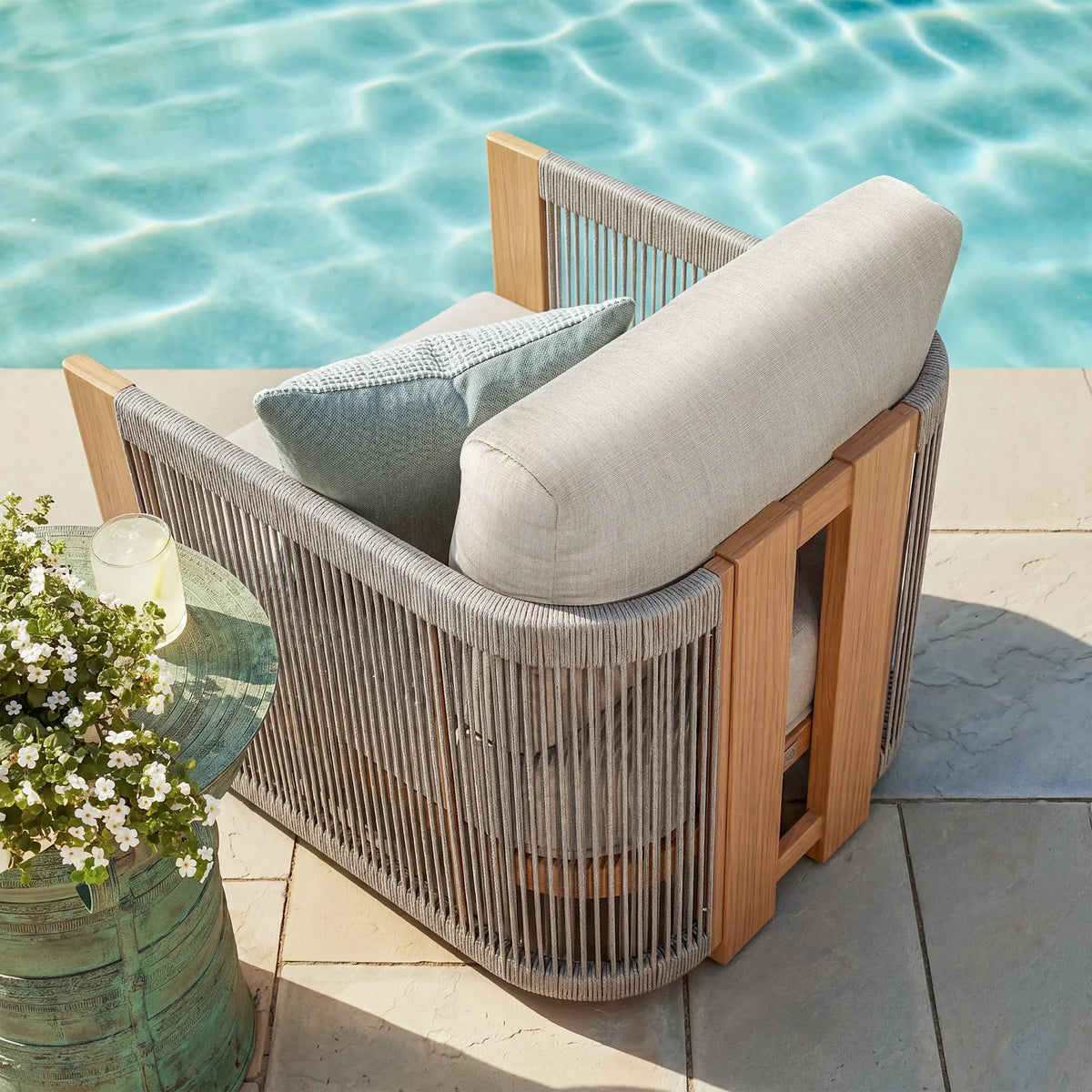 Positano 5-Piece Aluminum Outdoor Seating Set with Sunbrella® Cushions