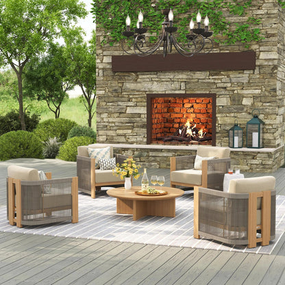 Positano 5-Piece Aluminum Outdoor Seating Set with Sunbrella® Cushions