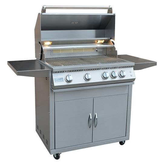 KOKOMO Professional 4 Burner 32 Inch Cart Model BBQ Grill With Lights & Locking Casters