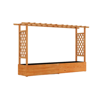Wooden Raised Garden Bed with Trellis & Hanging Roof – Pine Wood Planter Box