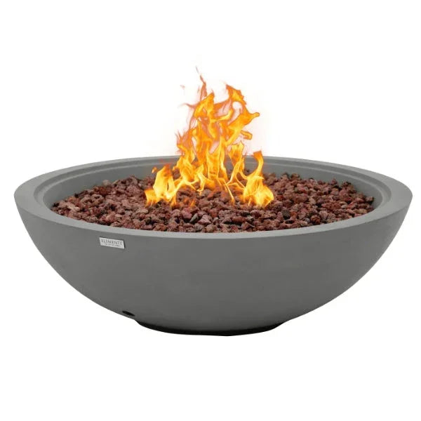 Elementi Plus Rose Bowl 48" Round Concrete Fire Bowl – 60,000 BTU Outdoor Gas Feature