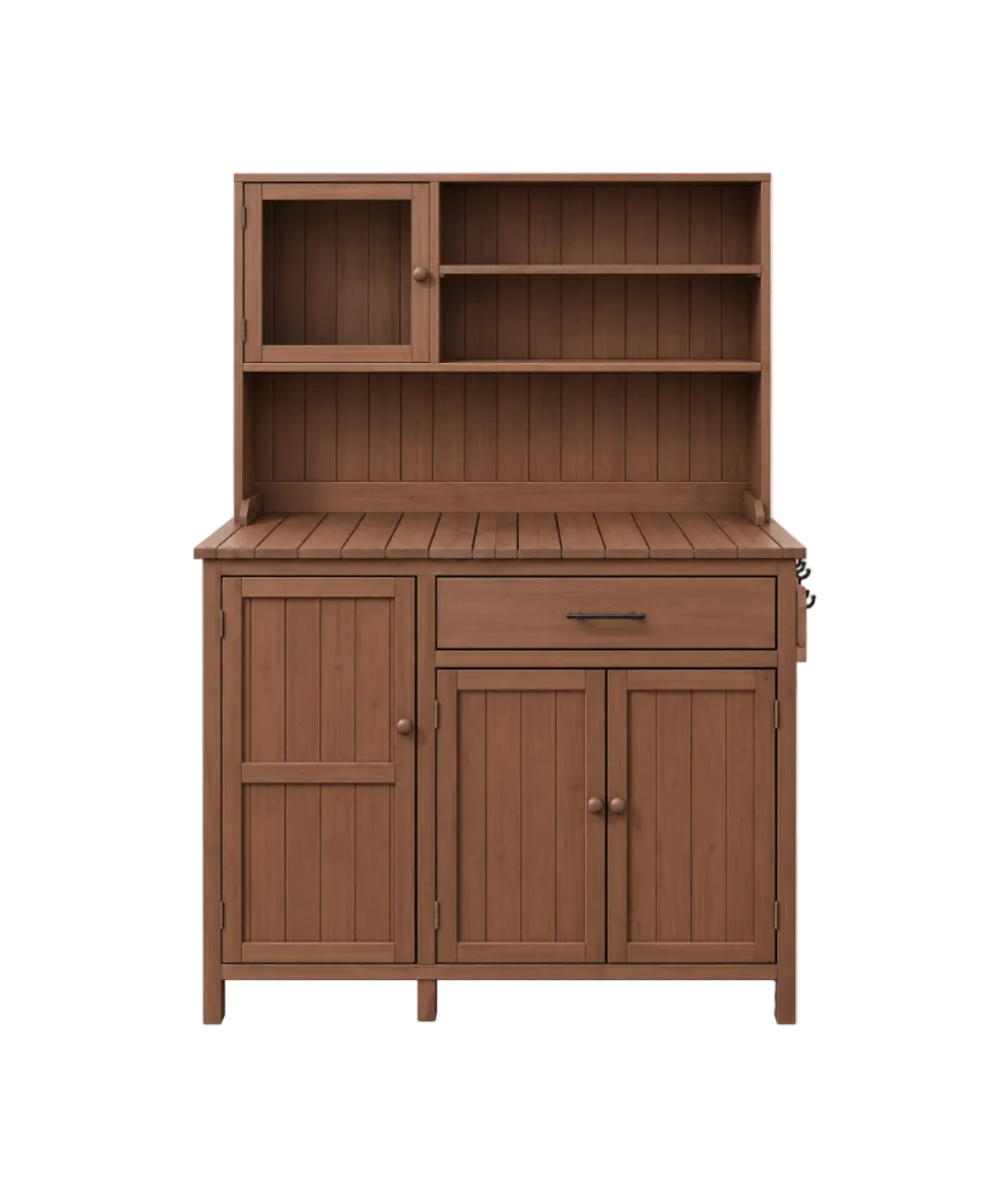 Solid Fir Wood Potting Bench with Hutch - Brown or Gray