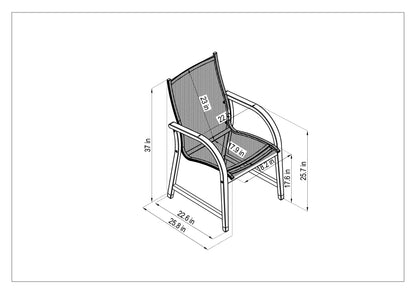 Lifestyle Garden - Manhattan Black Armchair - 4 Piece