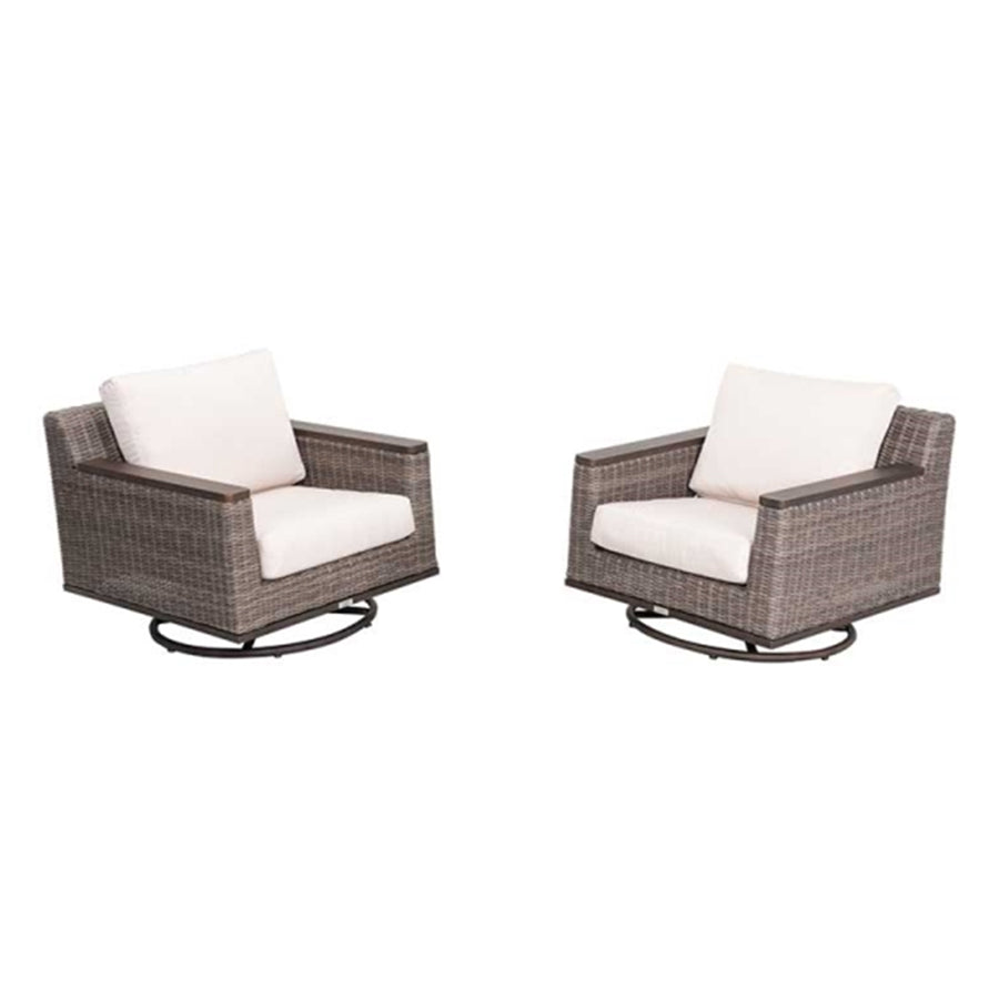 2 Beaufort Wicker Swivel Rocking Chair - Set of 2