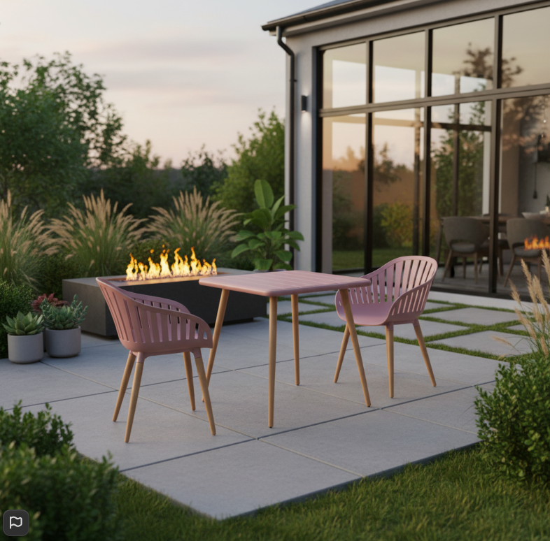 Nassau Bistro Set – Peony Pink Social Plastic® - 3pc