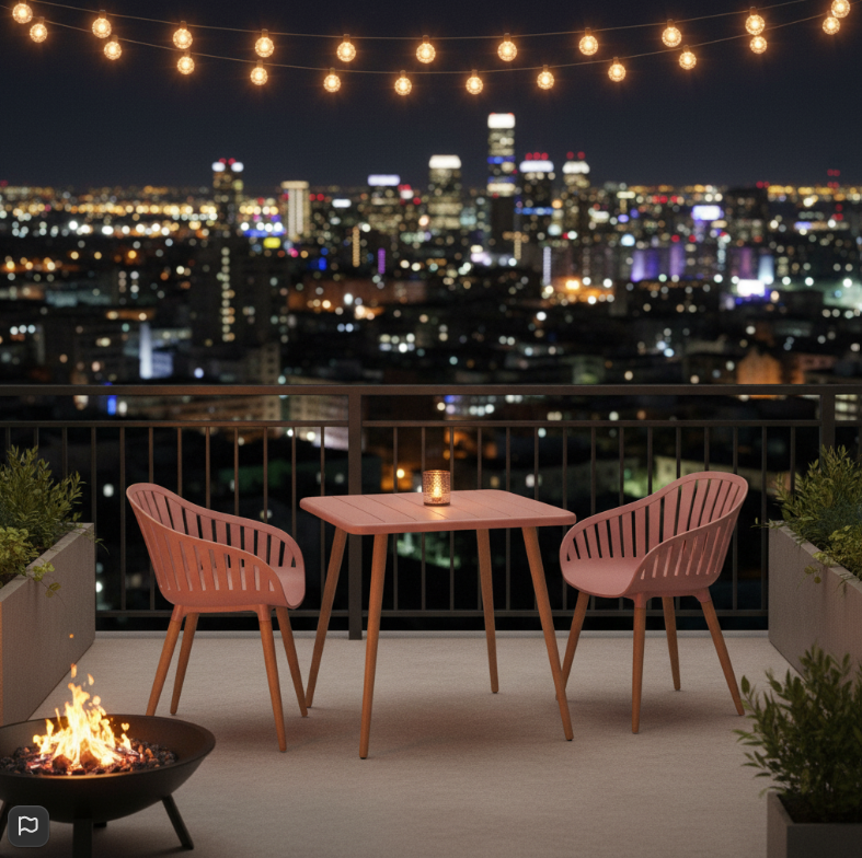 Nassau Bistro Set – Peony Pink Social Plastic® - 3pc