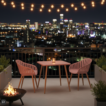 Nassau Bistro Set – Peony Pink Social Plastic® - 3pc