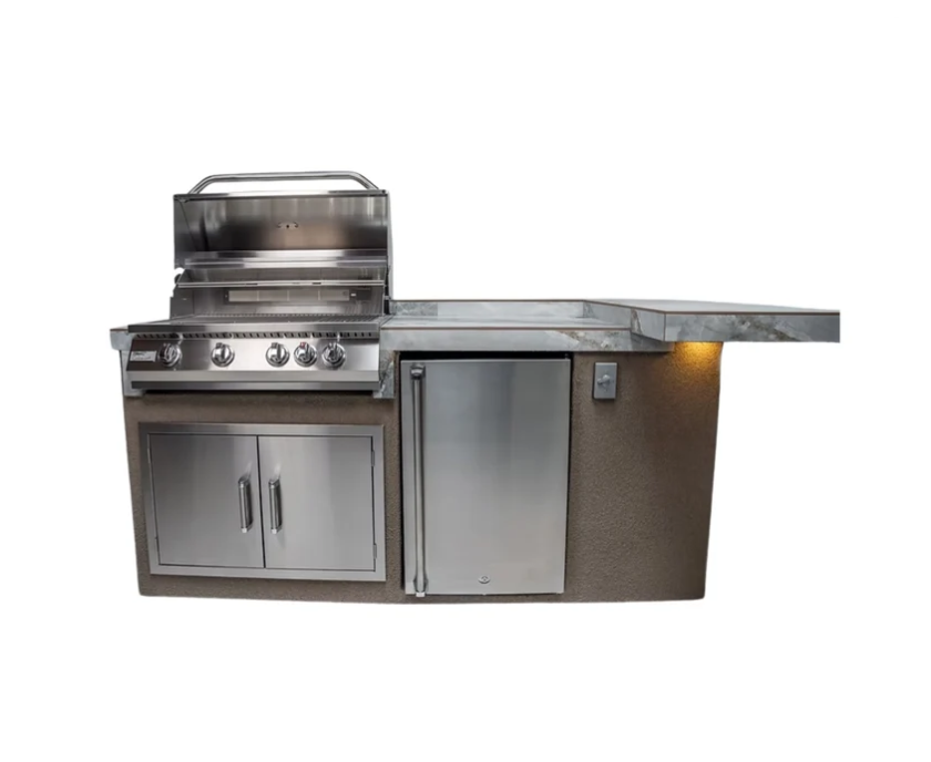 St. John 7’6" Outdoor Kitchen Bar Island – Kokomo 32" Grill & Fridge