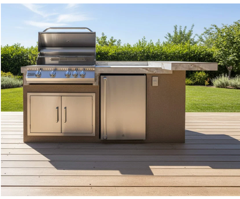 St. John 7’6" Outdoor Kitchen Bar Island – Kokomo 32" Grill & Fridge