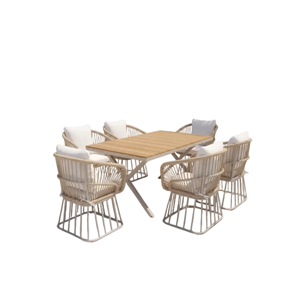 Luxury 7-Piece Teak Outdoor Dining Set