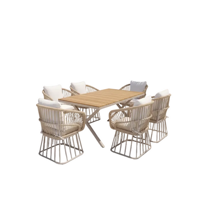 Luxury 7-Piece Teak Outdoor Dining Set
