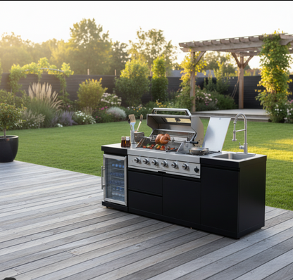 85-Inch 4-Burner Stainless Steel Gas Outdoor Kitchen Barbecue Island Grill