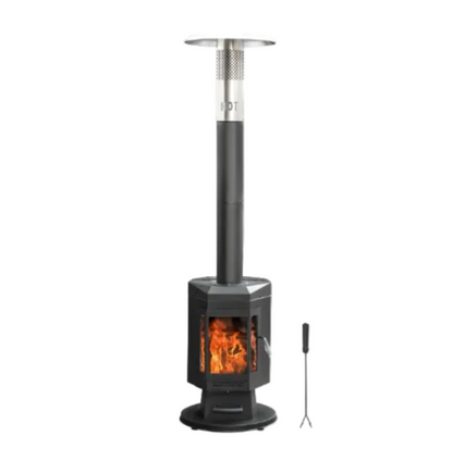 80" Premium Wood Pellet Patio Heater with Glass Window