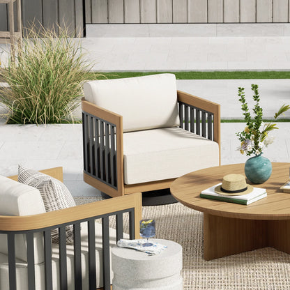 Sereno 4 Lounge Chair and Round Coffee Table