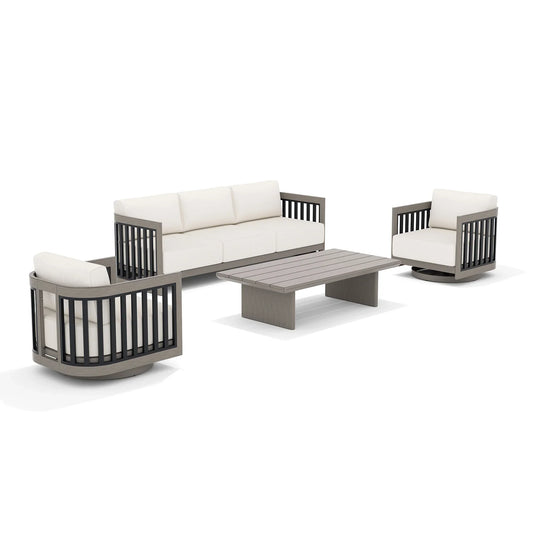 Sereno 4 - Piece Patio Sofa Set with Swivel Chairs