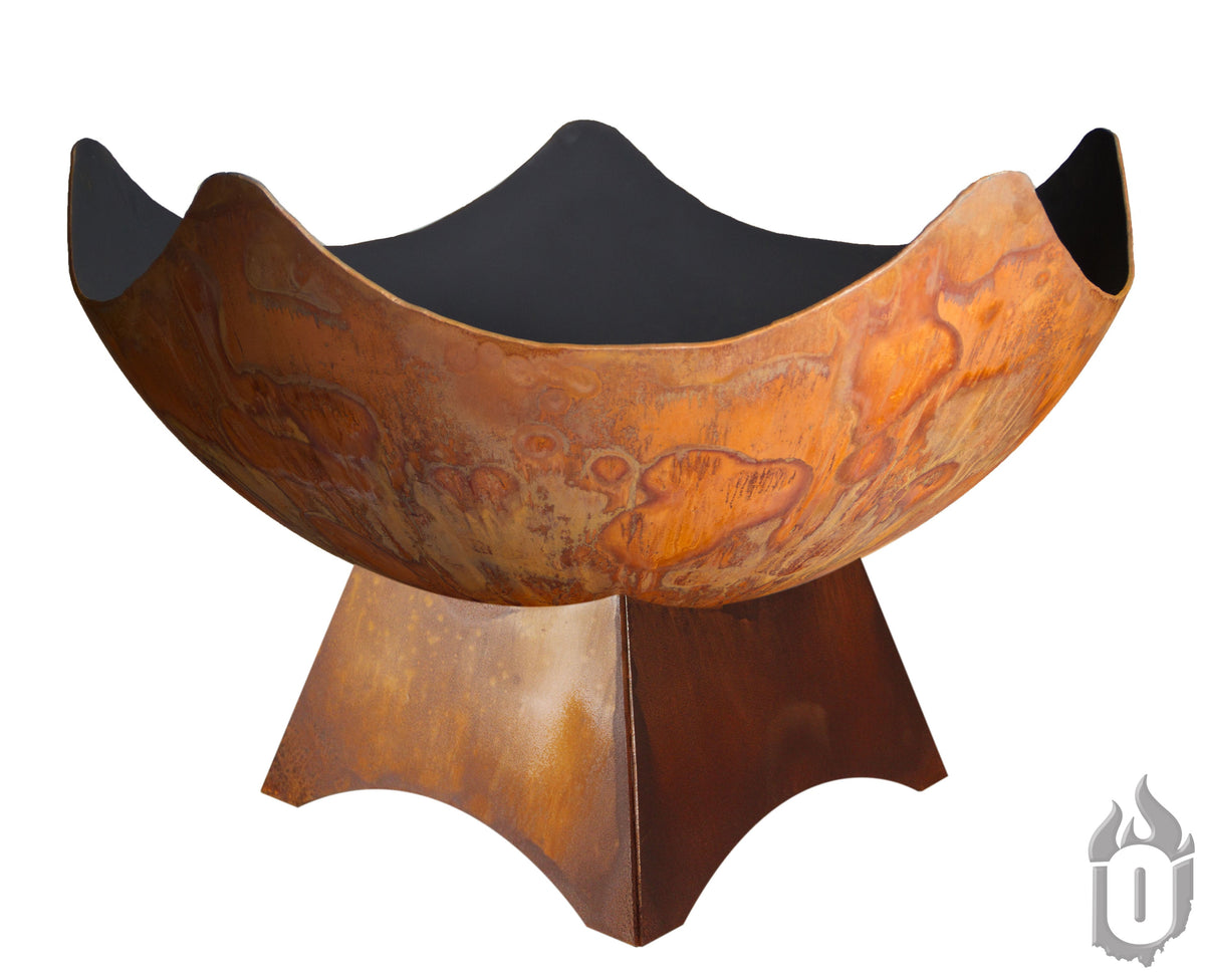 Ohio Flame “Stellar” Artisan Fire Bowl — Handcrafted Carbon Steel with Patina Finish & Liberty Standard Base (Made in USA)