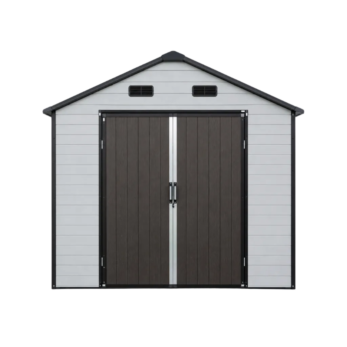 8' × 8' x 14' Outdoor Resin Storage Shed – Aluminum Frame, Windows & Included Floor